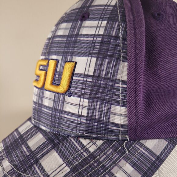 LSU Baseball Hat Captivating Headwear NCAA Purple Plaid Cap OSFA Embroidered - Picture 6 of 8